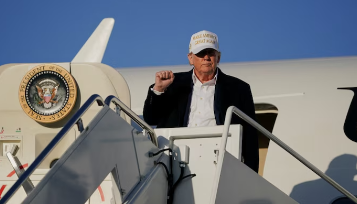 President Donald Trump defends accepting a Boeing 747-8 aircraft from Qatar as a potential replacement for Air Force One.