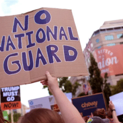 Locals rally against the Trump administration’s federal control of Washington, DC