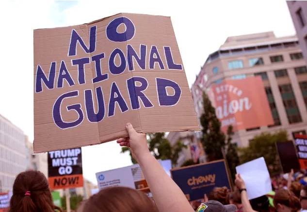 Locals rally against the Trump administration’s federal control of Washington, DC