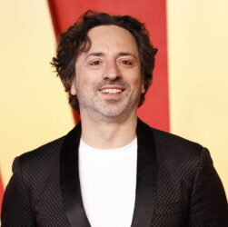 Sergey Brin speaking at a technology conference