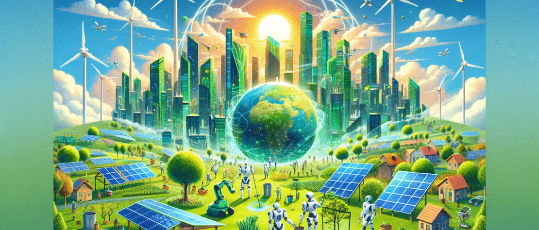 Young global innovators collaborating on sustainable technology solutions to support a greener and digitally advanced future.