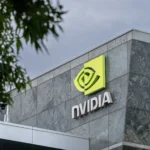 Jensen Huang presenting Nvidia’s record earnings and rising demand for Blackwell AI chips
