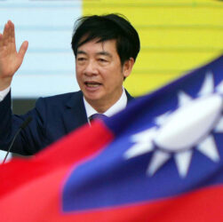 Taiwan President Lai Ching-te at a press briefing announcing a $40 billion defense budget amid rising military tensions with China