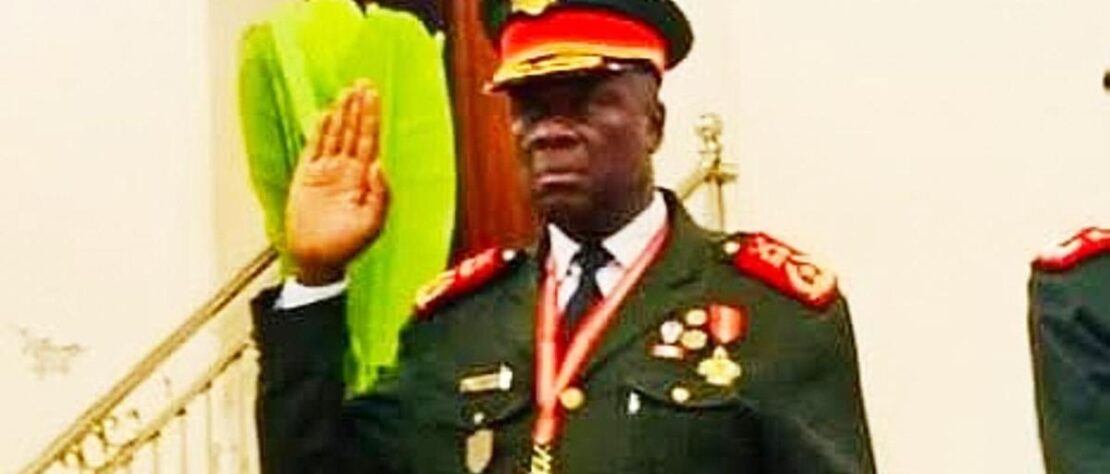 Guinea-Bissau soldiers at military headquarters announcing takeover