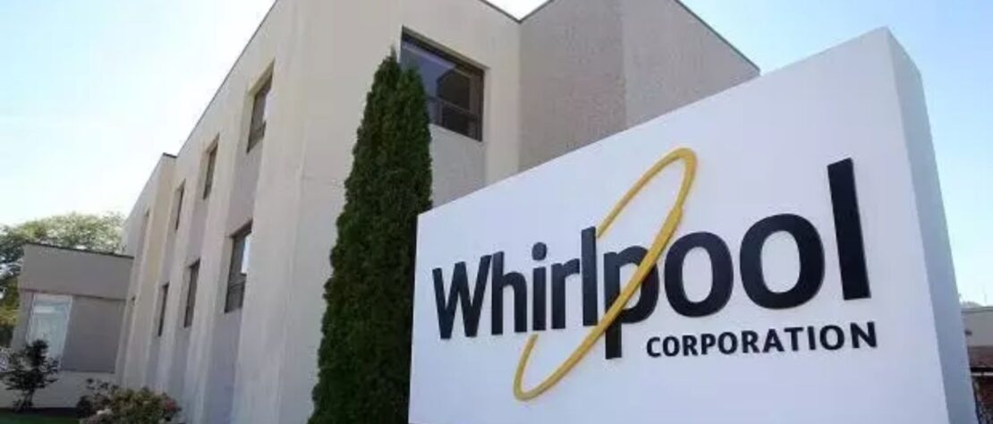Whirlpool of India office building with company logo, Whirlpool India Q2 FY26 financial report, Whirlpool Corporation executive announcing stake sale