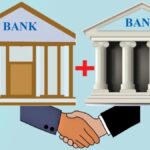 Graphic showing Indian PSU banks likely to merge in the next consolidation phase, including Indian Overseas Bank, Central Bank of India, UCO Bank, Bank of India and Bank of Maharashtra with possible acquiring banks like SBI, PNB and Bank of Baroda.