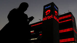 Graph showing Bharti Airtel stock price dropping after promoter ICIL sold a 0.56% stake on NSE.