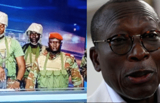 Benin President Patrice Talon addresses the nation on live television after loyalist troops thwart an attempted military coup in Cotonou, December 2025.