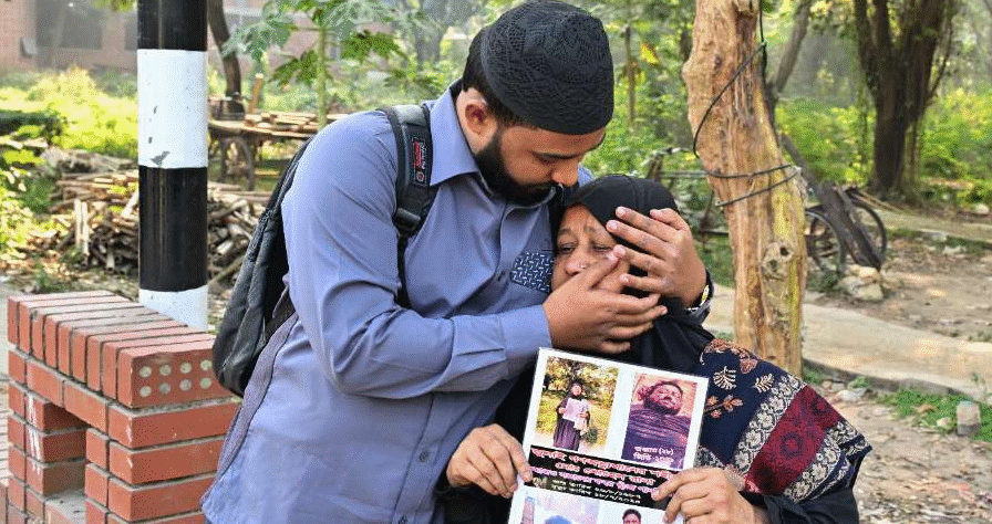 Families of July uprising victims watch as the Criminal Investigation Department exhumes unidentified bodies at Rayerbazar graveyard in Dhaka for DNA identification.
