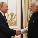 Russian President Vladimir Putin speaking in an interview, praising Indian Prime Minister Narendra Modi as a reliable leader, with the India Today logo in the background.