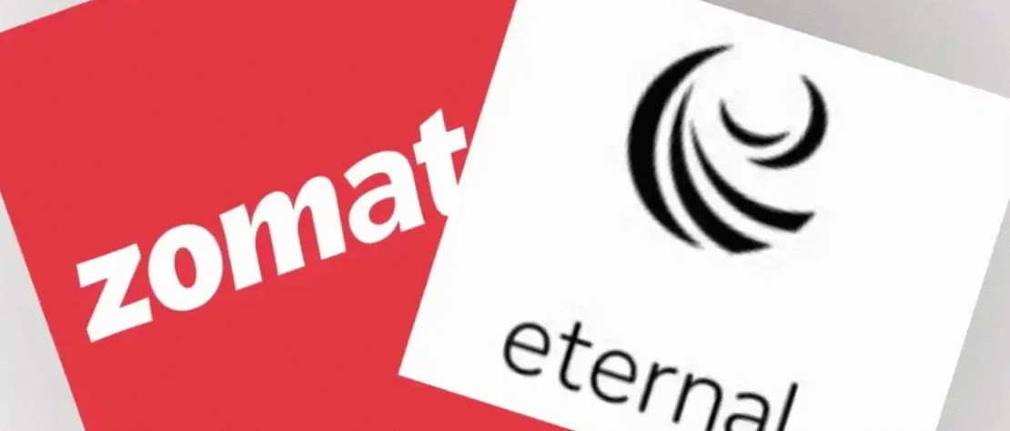 Eternal Ltd shares slip after ₹1,535 crore block deal; Zomato and Blinkit parent reports revenue surge and profit decline.