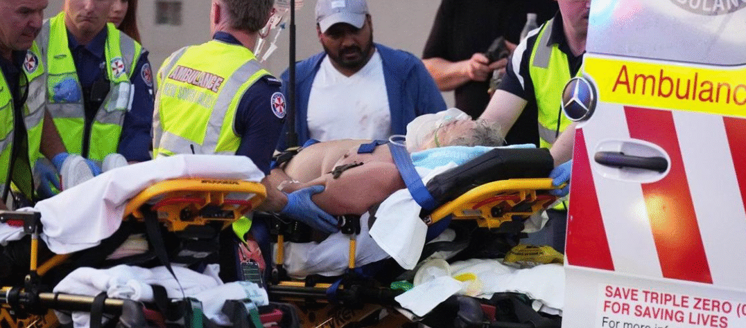 Police at Bondi Beach after deadly shooting during Hanukkah celebration.