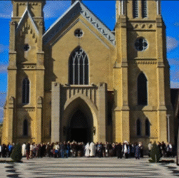Exterior view of Holy Spirit Catholic Church in Michigan amid ongoing investigations into Catholic Church abuse allegations