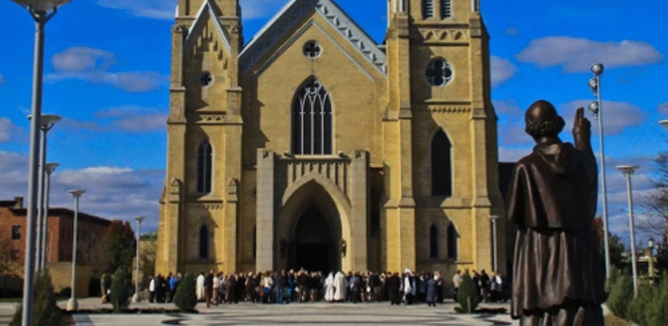 Exterior view of Holy Spirit Catholic Church in Michigan amid ongoing investigations into Catholic Church abuse allegations