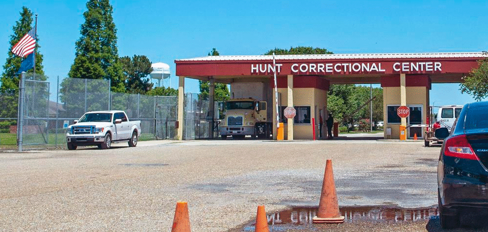 Exterior view of Elayn Hunt Correctional Center in St. Gabriel, Louisiana, amid investigations into inmate deaths.