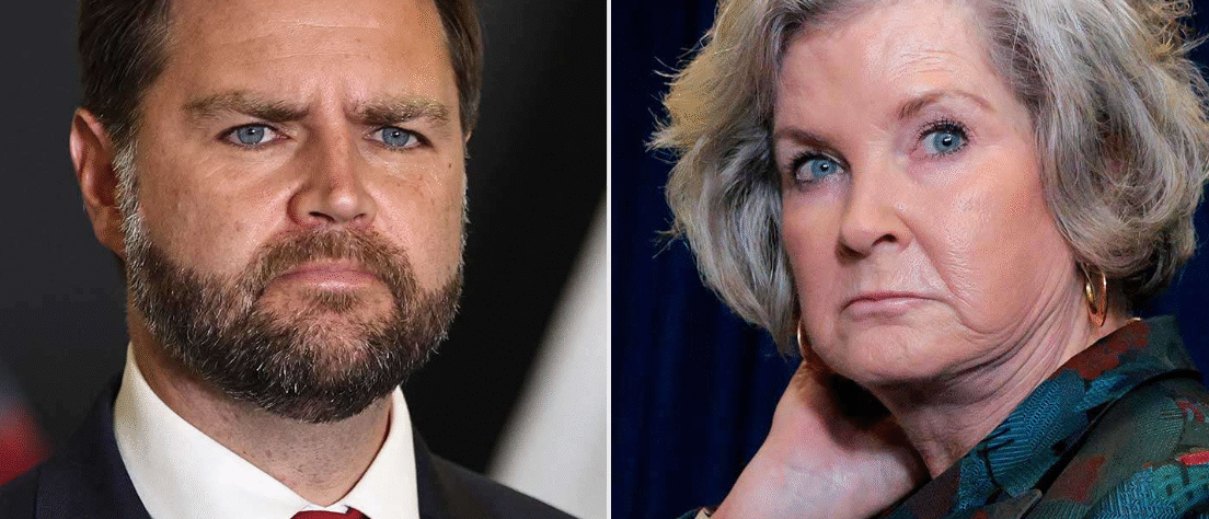 Susie Wiles, the first female White House chief of staff, speaking outside the West Wing amid controversy over a Vanity Fair interview.