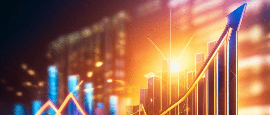 Graph showing Nifty50 and Sensex rising to record highs following India’s strong Q2 GDP announcement, highlighting sectoral gains across auto, IT, metals, and banking.