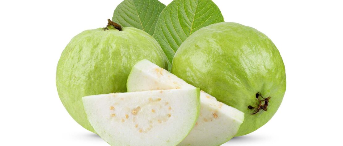 Fresh guavas showing size differences and texture