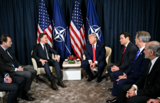 Donald Trump meets NATO Secretary-General Mark Rutte at the World Economic Forum in Davos to discuss Greenland and Arctic security