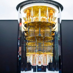 Quantum computer with superconducting qubits being tested in a laboratory, illustrating cutting-edge research in fault-tolerant computing.